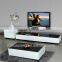 Modern White High Gloss MDF TV Stand With Tempered Glass