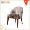 Italy New Design Leopard Fabric High Back Dining Chair/ Luxury High Quality Wooden Side Chair/ New Design Dining Room Furniture