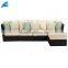 l shaped patio all weather PE rattan wicker conversation sofa set