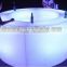 Led illuminated bar counter / rechargable led light up commercial cocktail party round shaped bar counter