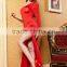 New arrival comfortable one sleeve side slit cocktail dress
