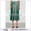 Wholesale Women Apparel Modern Green and Gold Silk Blend Lame Skirt(DQE0348SK)