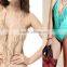 2016 deep v sexy ladies tassel one piece thong swimwear