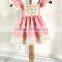 Little Girls Easter Bunny Holiday Dress Rabbit Flutter Sleeve Lace Pink Dress