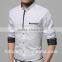100% Mercerized cotton mens shirts with printed patchwork design wash and wear dress shirts long sleeve dress shirt