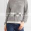 High Quality Woman Wearing Cashmere Thin Striped Turtleneck Sweater