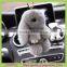 2017 New Rabbit Fur Ball Keychain Bag Plush Key Ring Car Key Plush Pom Poms Ball