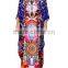 Latest New Digital Print Long Kaftans Colourful Long Digitally printed evening beach kaftan for woman visocse chiffon long dress