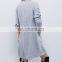 Butons Down Long Sleeve Striped Egyptian Cotton Crepe Moroccan Fancy kaftan Dress Shirt NT6740