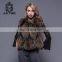 Italian short women fox fur & sheep skin vest