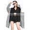 TWOTWINSTYLE Patchwork Hit Color Lapel Collar Batwing Sleeve Oversize Jacket For Women