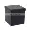 RTS factory wholesale modern home furniture  pvc leather  cube folding storage ottoman folding stool