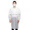 Ppe Level 2 level 3  White Waterproof  breathable Disposable PP Isolation Gown Apron with PE/TPU Coating