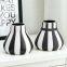 Classics White And Black Stripe Large Simole Style Ceramic Vase, Hotel And Living Room Decoration