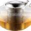 high quality glass teapot, newly design borosilicate glass teapot, heat-resisting glass teapot with SS filter