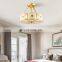 European Plum Ceiling Lamp American All-copper Led Round Lamps For Living Room Study Porch Decor Glass Ceiling Light