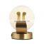 Nordic Modern Home Decorative Milk White Round Glass Ball Cover Golden Base Table Lamp For Hotel Bedside Lamp