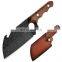Forged Hammer Pattern Viking Stainless Steel Fillet set Cleaver Butcher Knife For Meat Chopping Rosewood Handle with beer knife