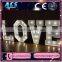 ACS lovely colorful acrylic led giant love letter