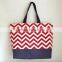 Custom XL Extra Large Red Chevron Beach Bag Chevron Canvas Beach Bag                        
                                                Quality Choice