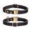 Manufacturer of Real Leather Dog Collars Red and Black Color With Gold Rings