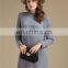 New Design Classic Gray Pure Color Merino wool Cashmere Knitting Long Sweater Women Casual Pullovers
