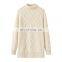 Women's 100% Cashmere Long Pullover Winter Warm Turtleneck Sweater With Fashionable Solid Pattern Knitted And Casual Style