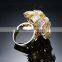 New Statement Gold Plated Jewelry Baguette CZ Luxury Party Abstract Design Ring