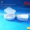 Plastic single layer cosmetic compact powder case, white round pressed powder case