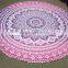 round mandala beach towel round towels with colorful pompom fringes