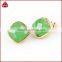 Square Green Chrysoprase Gemstone Stud Earrings