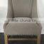 French Classical Oak Wood Linen Fabric Frame Designed Dining Chair