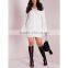 White plus size boho lace swing dresses casual
