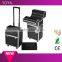 Aluminum Beauty Train Cosmetic Makeup Lockable Case with Wheels and trolley