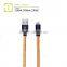 walnut PU leather MFi braided cable for iPhone 6 Plus / 6 / 5S / 5C / 5