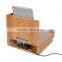 Home Desk Organiser Made of Natural Bamboo storage Corner Multi-Device Charging station Sunglass Station with Drawer