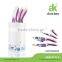 White color PP Barrel-shape Knife Block with beautiful flower
