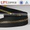 Size customed zipper manufacturer brass gold teeth metal zipper for jeans