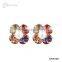 Lucky 18K Gold Plated Flower Shape Diamond Pearl Stud Earring