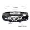 2016New Fashion Black Chunky Bullet Clutch Woven Leather Stainless Steel Multilayer Chain Macrame Bracelets