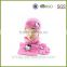 pink wholesale women's knit hat and scarf sets knit hat with ball top