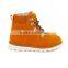 Wholesale Unisex Kids Winter Boots Side Zip Lace up Girls Ankle Snow Boots