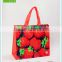 Green chinese non woven laminated bag with self material's handle
