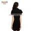 Fashion Cashmere Winter Knit Black Dress, Ladies Black Cashmere Winter Dress