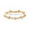 Fashion CZ stone charm bracelet engagement jewelry in yellow gold plated