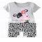 Children's clothing leopard print animal romper short-sleeve baby boys girls romper