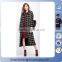 2016 retro plaid fashion long breasted trench long coat