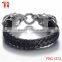 Men black braided leather bracelet cool bracelet for boys New