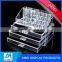 Large 3 Drawers Clear Acrylic Cosmetic Display Makeup Organiser Box Case Storage