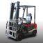 China small scale electric forklift truck with clamp and 3 stage mast
